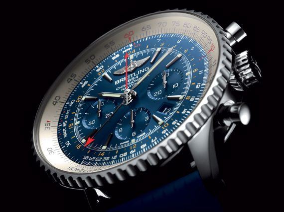 Breitling_Navitimer_GMT_Aurora_Blue_dial_Replica_Watches
