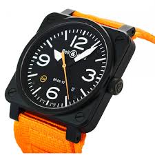 Bell & Ross BR 03-92 Orange Carbon Replica Watches With Arabic Numerals