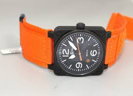 Bell & Ross BR 03-92 Orange Carbon Replica Watches With Orange Seconds Hands