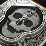 UK Magic Bell & Ross BR 01 Burning Skull Replica Watches With Brown Strap For Sale