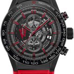 New And Unique TAG Heuer Carrera Fake Swiss Watches With Red Leather Straps For UK Sale