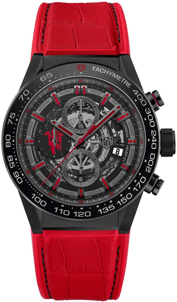 New And Unique TAG Heuer Carrera Fake Swiss Watches With Red Leather Straps For UK Sale