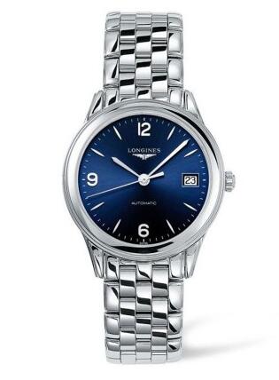 Whether for the blue dial or the stainless steel case and bracelet, this replica Longines watch completely shows the elegance.