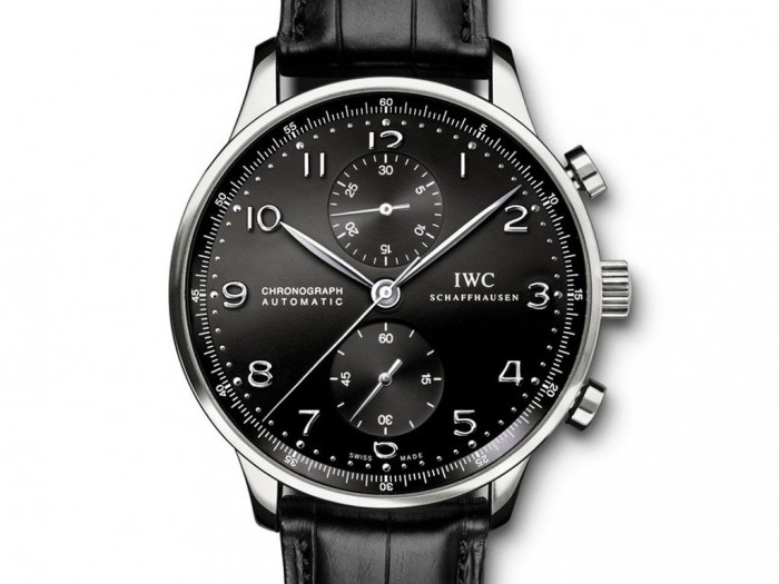 With the cool black appearance, the whole fake IWC watch gives people a domineering feeling. 