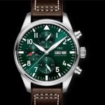The stainless steel fake watches have green dials.