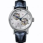 The silvery copy watches have tourbillons.