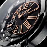 The stainless steel fake watches have off-centred dials.