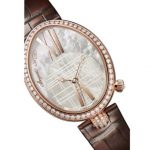 The brown leather straps fake watches are decorated with diamonds.