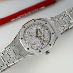The Exceptional Duo Of Best 1:1 Audemars Piguet Royal Oak Frosted Gold Selfwinding 34MM Replica Watches UK With Crystal Sand Dials